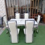 6-Seater Marble Top Dining Table 