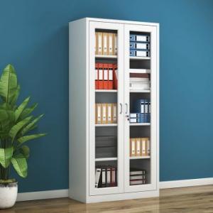 2-Door Full Glass Office Cabinet 