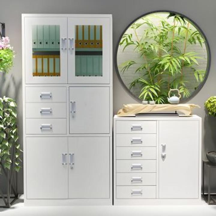 2 Door office storage cabinet with safe 