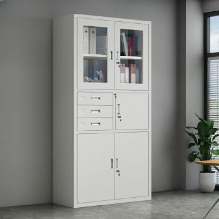 2-Door metal office cabinet with safe 