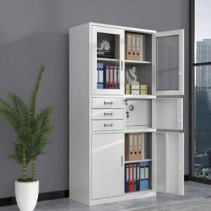 2-Door metallic office cabinet with safe 