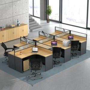 6-user Curved Modern Workstation 