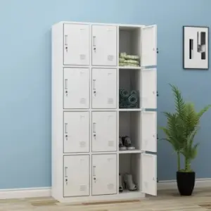 12-Locker Steel Storage Cabinet 