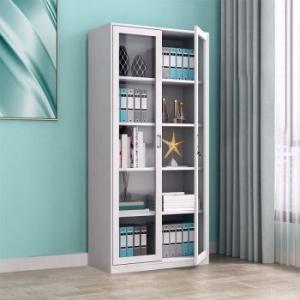 2-Door full-glass metallic office cabinet 
