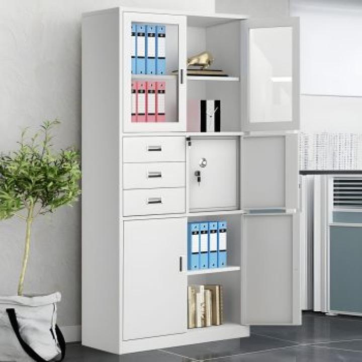 2-Door metallic office cabinet with safe 