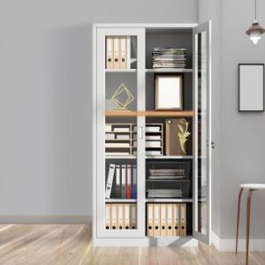 2 Door Full Glass Office Cabinet 