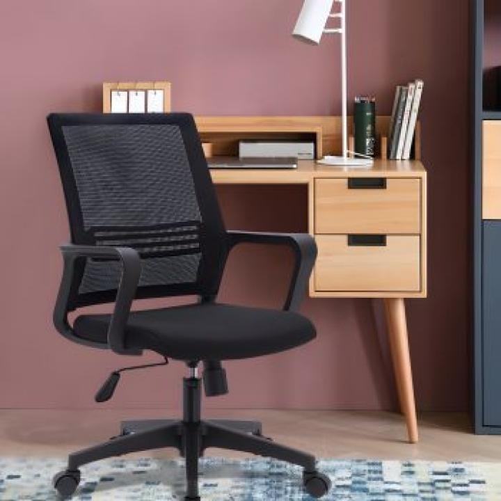 Black Fixed Arms Office Chair 