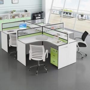4-Way Curved Modern Modular Workstation 