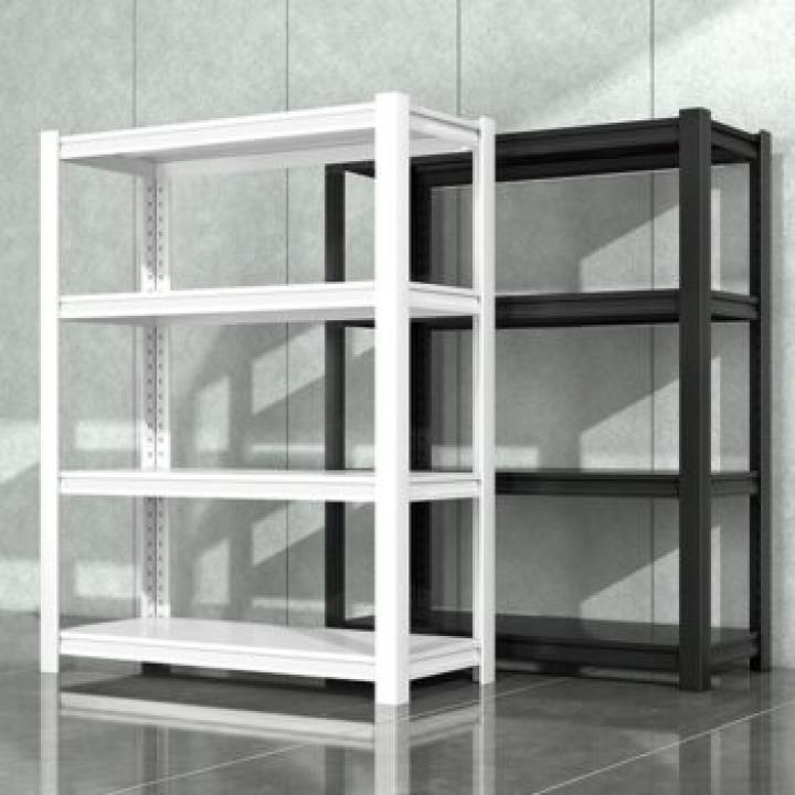 Black 4-Shelf Steel Storage Rack 