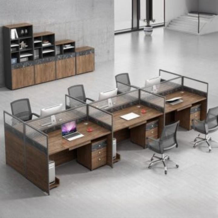 2-Way Brown Modern Modular Workstation 