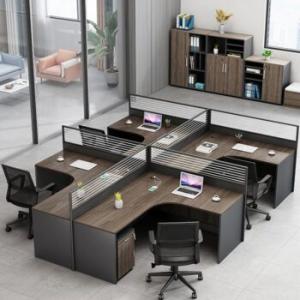 4-Way Modern Curved Office Workstation 