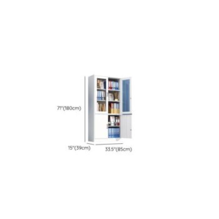 2-Door Half Glass Metallic Office Filling Cabinet 