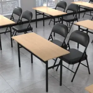 Foldable black office study chair 