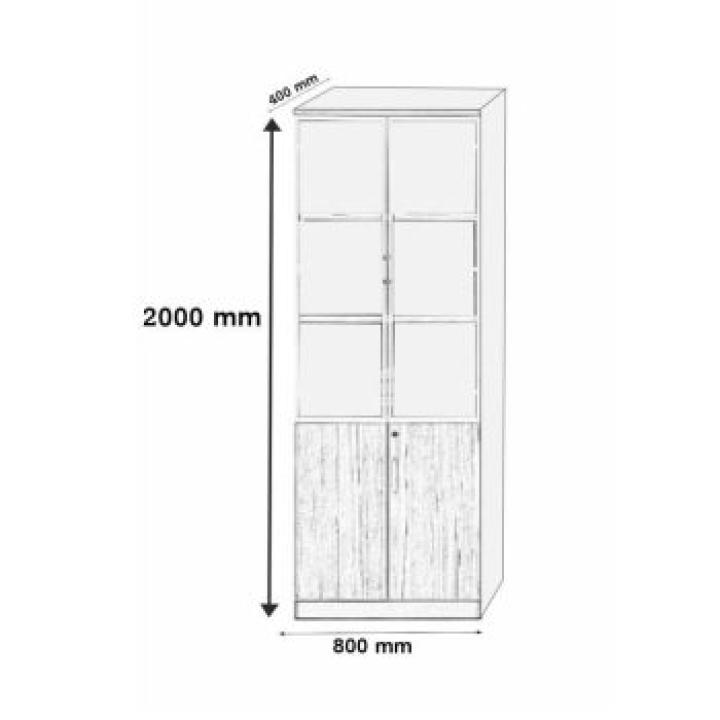 2-Door wooden office bookcase 