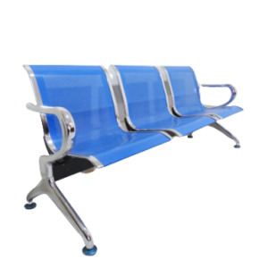 3-link metallic waiting bench| blue color| we deliver 