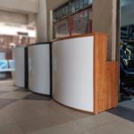 Curved office reception desk - 1.4 meters 