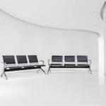 3-link padded office reception bench 