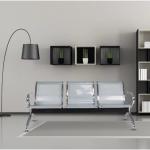 3 Seater Metal Chair With White Padding