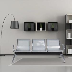 3 Seater Metal Chair With White Padding