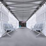 3-Link metallic office waiting bench 