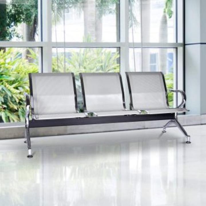 5-Seater metallic waiting bench 