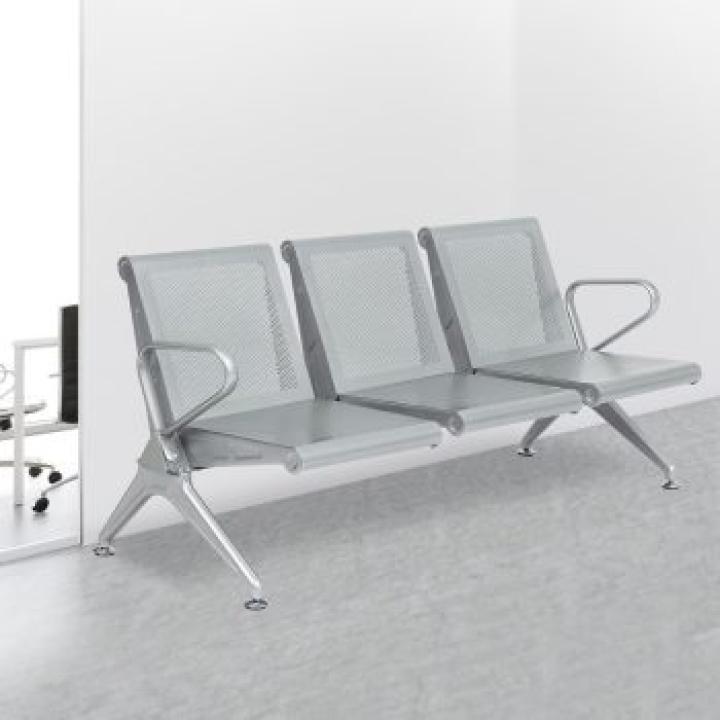 3-Link metallic waiting bench 