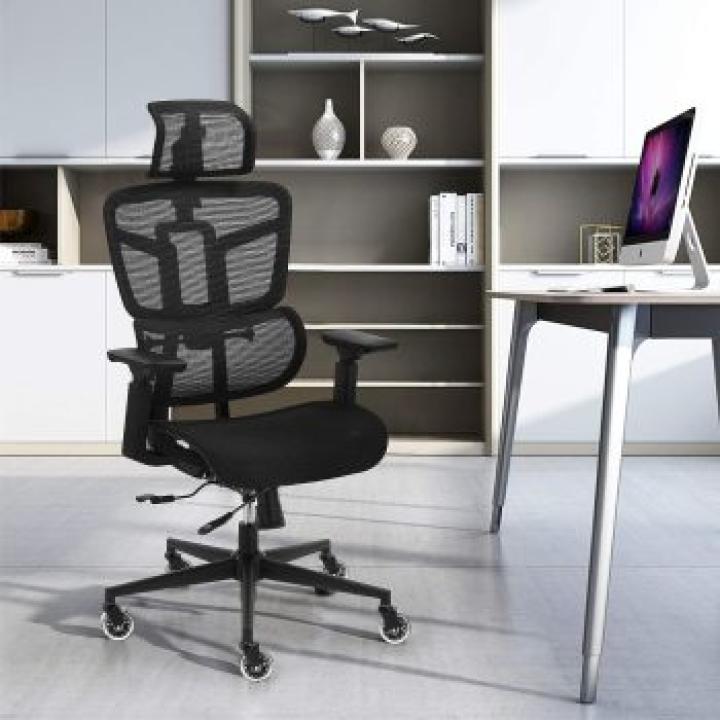 Comfortable Swivel Mesh Office Chair Ergonomic Height Adjustable Flexible Lumbar Support Chair 