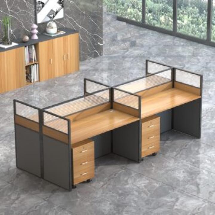 Corporate 4-Way Office Workstation (Brown) 