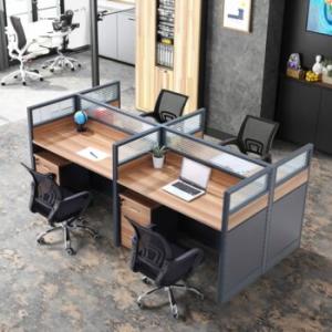 Corporate 4-Way Office Workstation (Brown) 