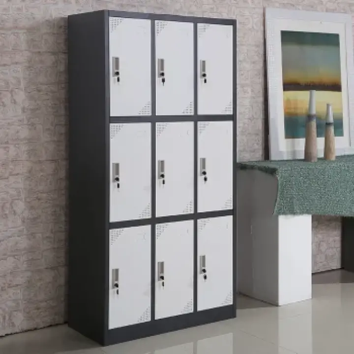 9 locker steel office cabinet 