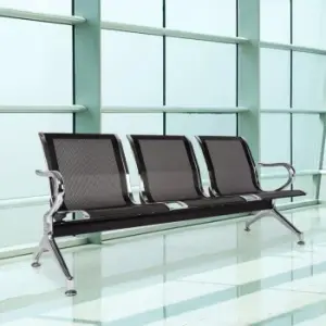 Airport 3-link metallic office bench 