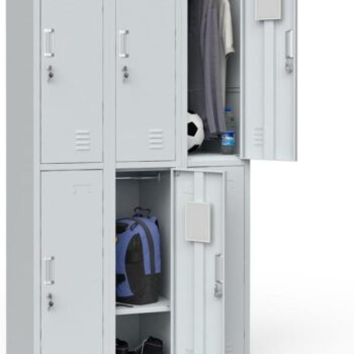 6-Locker Steel Office Storage Cabinet 