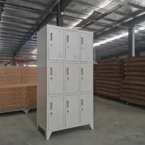 9 Locker steel office filling cabinet. 