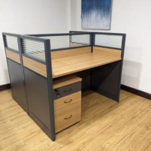 2-Way Modular Office Workstation (Brown) 