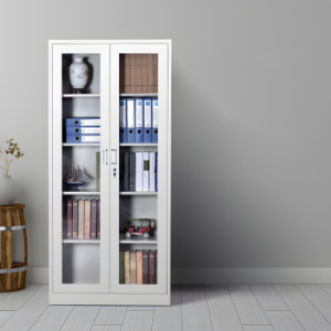 2 Door Full Glass Filing Cabinet 