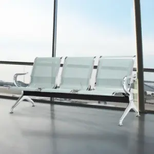 3 Link metallic waiting bench 