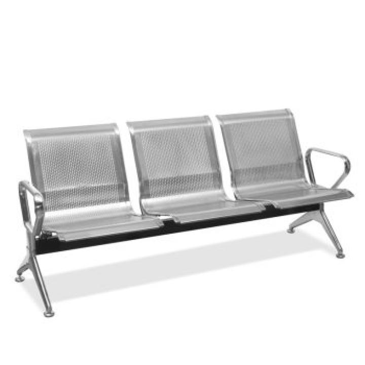 3-Link metallic waiting bench 