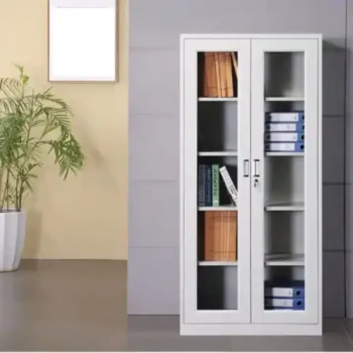 2 Door Full Glass Office Cabinet 